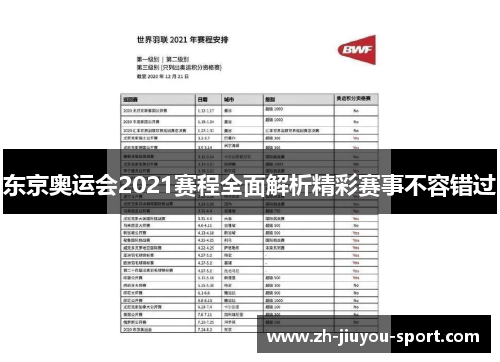 东京奥运会2021赛程全面解析精彩赛事不容错过 东京奥运会2021赛程全面解析精彩赛事不容错过